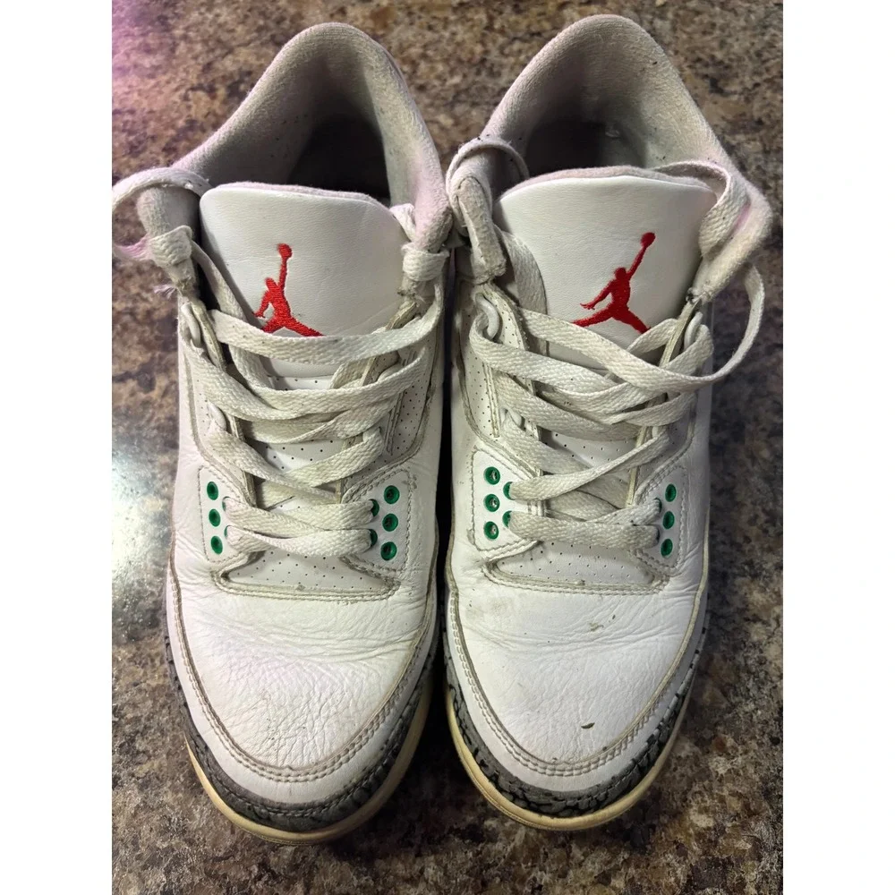 Air Jordan 3 Retro Lucky Green White Sneakers CK9246-136 Womens 7.5